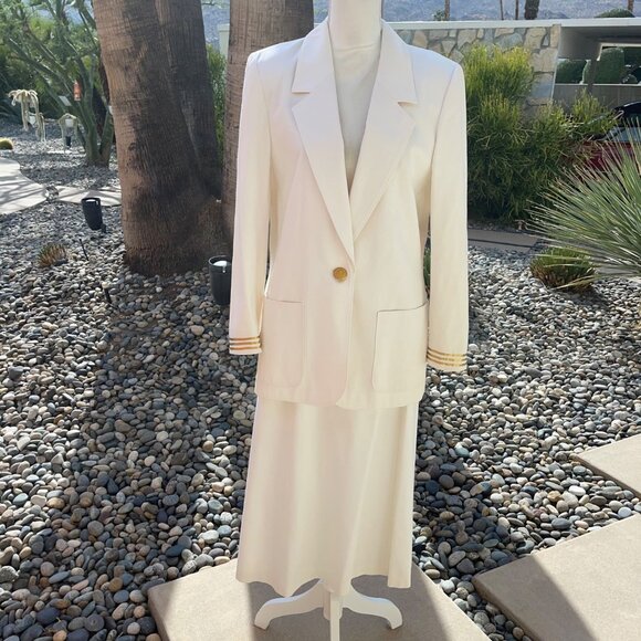 Miss Sophisticates By Pendleton Womens Two Piece Skirt Suit Size 12 White Classi - Picture 5 of 16